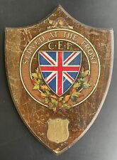 Vintage WWI WW1 CEF Canadian Expeditionary Service At The Front Wooden Plaque picture