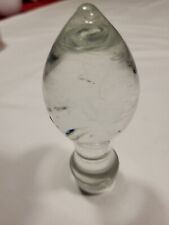 Antique  Solid Glass Wine Brandy Bottle Decanter Jug Stopper 5 Tall 1” Base picture