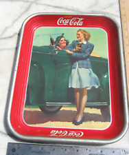 Vintage 1942 Original Coke Tray Roadster Girls American Art Works Coshocton Ohio picture
