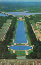 Washington DC, Aerial View Lincoln Memorial & Reflecting Pool, Vintage Postcard picture