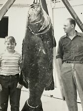 (Ac) FOUND PHOTO Photograph Snapshot Vintage Boy Father Catch GIANT FISH 8x10 picture