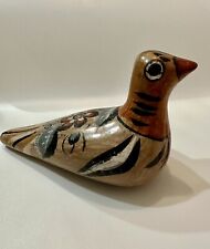 Tonala Pottery Mexican Folk Art Hand Painted Dove Bird Figurine Vintage picture