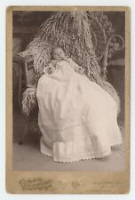 Antique Circa 1880s Cabinet Card Adorable Baby Long White Dress Allentown, PA picture
