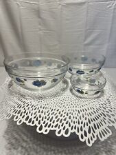 One Set Of 3 Vintage Nesting Bowls With Flowers.  picture