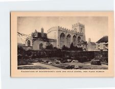 Postcard Foundations Of Shakespeare's Home And Guild Chapel, England picture