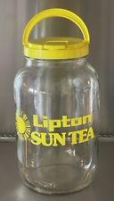 Vintage Retro  '70s '80s 1-Gallon Lipton Sun Tea Jar w/ Yellow Pour Spout Lid picture