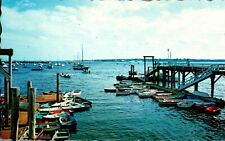 Harbor Scene, Boats, Pier, Kittery Point, Maine ME chrome Postcard picture