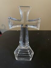 Vintage 9 Inch Crystal Glass Cross Perfect For Display Rare picture