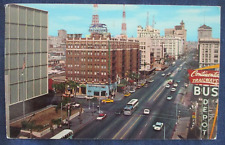 1963 San Diego California Broadway Street Scene Bus Depot Sign Postcard picture