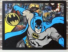Batman Paper Collage Artwork on Canvas Panel (18x24) picture