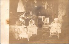 Vtg Antique Dolls Furniture Organ Toy Tea Set Store Display? 1905 RPPC Postcard picture