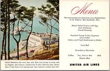 c1950s UNITED AIRLINES Menu Postcard Cliff House / San Francisco CA / Unused picture