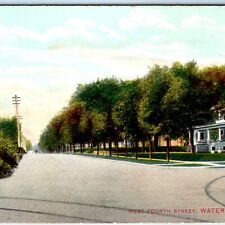c1910s Waterloo, IA West Fourth Street 4th ST Litho Photo Postcard Residence A62 picture