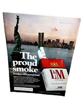 1976 L&M Cigarettes Twin Towers Statue Liberty New York Original Print Ad picture