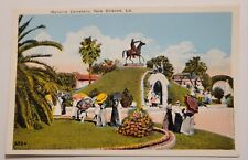 Vintage Unused  Linen Postcard Metairie Cemetery  New Orleans, LA S7 picture