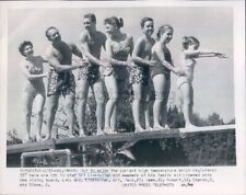 1955 Press Photo The Art Linkletter Family on Diving Board 1950s picture