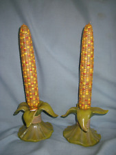 Vintage Dept 56 Harvest Maize Candle Set Lot of 2 IOB picture