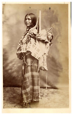 Shoshone woman with a cradleboard, American native, 1884 vintage albumen print  picture