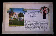 Christmas Greetings from FL-Florida ~Winter Bungalow c. 1921 ~Postcard-g578 picture