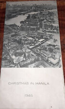 WWII PHILIPPINE SEA FRONTIER 1945 CHRISTMAS MILITARY SOUVENIR MAP OF MANILA  picture