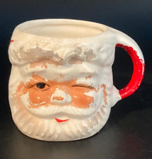 Vintage Brinn's Ceramic Winking Santa Claus Face Mug ~ TX747 ~ Japan picture