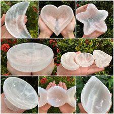 Gemstone Carved SELENITE Crystal Polished Charging Bowl, Pick Your desired Shape picture