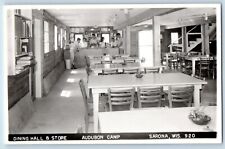 Sarona Wisconsin WI Postcard RPPC Photo Dining Hall & Store Audubon Camp c1910's picture