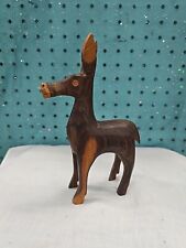 Vintage Hand Carved Wood  Mule Donkey Figurine 7.5