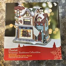 Florist Victorian Traditions Collectibles Illuminated Porcelain House Cord Paint picture