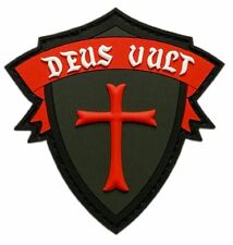 Deus Vult Cross Shield Christian Templar Knight in God Wills Patch [PVC -KT3] picture