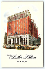 1950s NEW YORK THE STATLER HILTON HOTEL ARTIST RENDERING POSTCARD P2082 picture