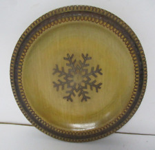 Vintage Wood Carved Snowflake Design Plate picture