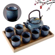 Japanese Tea Set for 6, Kiln Altered Glaze Porcelain Tea Set with 1 Teapot, 6... picture