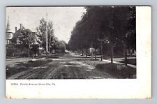 Union City PA-Pennsylvania Fourth Avenue, Residential Area, Vintage Postcard picture