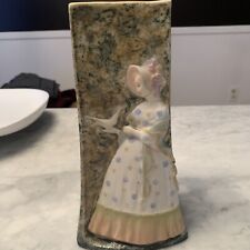 ERNST WAHLISS AUSTRIAN Turn EW Porcelain Vase Woman Holding Dove Repaired picture