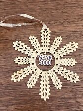 Brass Filigree Snowflake Year 2000 Ornament picture
