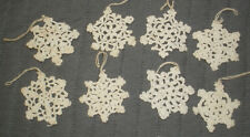 Hand Crochet Snowflakes Winter Christmas Ornaments Doilies 8 Starched Vintage picture