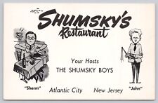 Shumsky's Restaurant Shumsky Boys Atlantic City NJ New Jersey Chrome Postcard picture