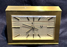 Vintage 1970's Bulova Accutron Desk / Table Clock Heavy Brass Case picture