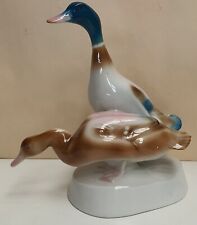 Vintage Zsolnay Pecs Hungary Pair of Mallard Ducks Figurine c1985 Hand-Painted picture
