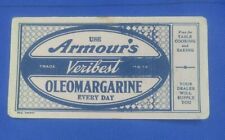 Vintage Armour's Veribest Oleomargarine    pink ink blotter picture