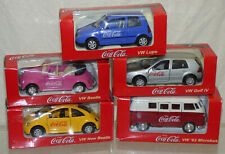 5 Welly VW Die Cast Car Bus Microbus Beetle Golf Coca Cola Advertising Boxed Set picture