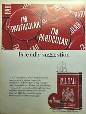 Pall Mall Famous Cigarettes for Particular People Vintage Print Ad 1964 picture