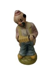 Vintage hobo clown playing accordion  ceramic collectible figurine picture
