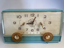 Vintage 1959 Philco G751-124 Teal Mint Clock Radio MCM Prop Retro - Radio Works picture