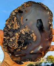 Large Beautifully Detailed Turkish Plume Agate Halve- picture