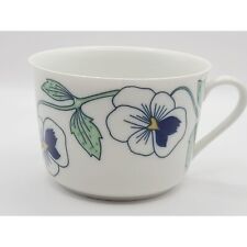 Rorstrand Mug MCM Sylvia Pattern Floral Coffee Cup W/ Handle Blue Pansies Green picture