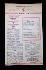 Vintage Stork Club Restaurant Menu 1951 New York City Rare Famous Cafe Society picture