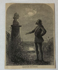 1864 magazine engraving~ SHAKESPEARE AND SCHILLER picture