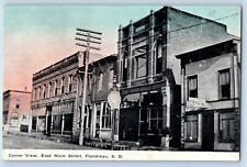 Flandreau South Dakota SD Postcard Corner View East Main Street c1910's Vintage picture